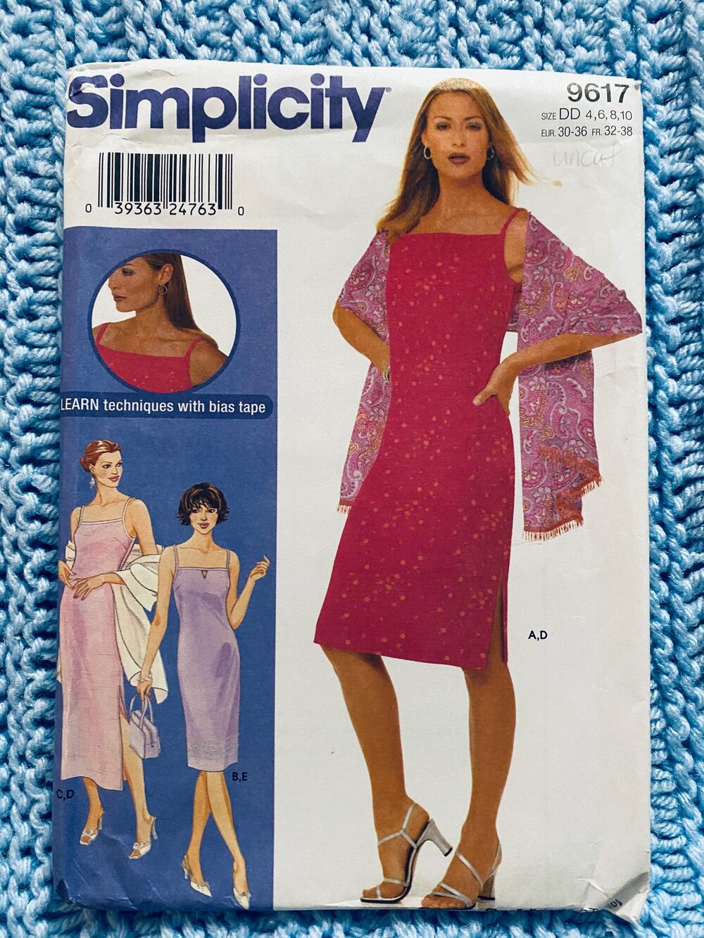 Simplicity 9617 slip dress midi maxi pattern